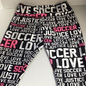 Justice Love Soccer leggings